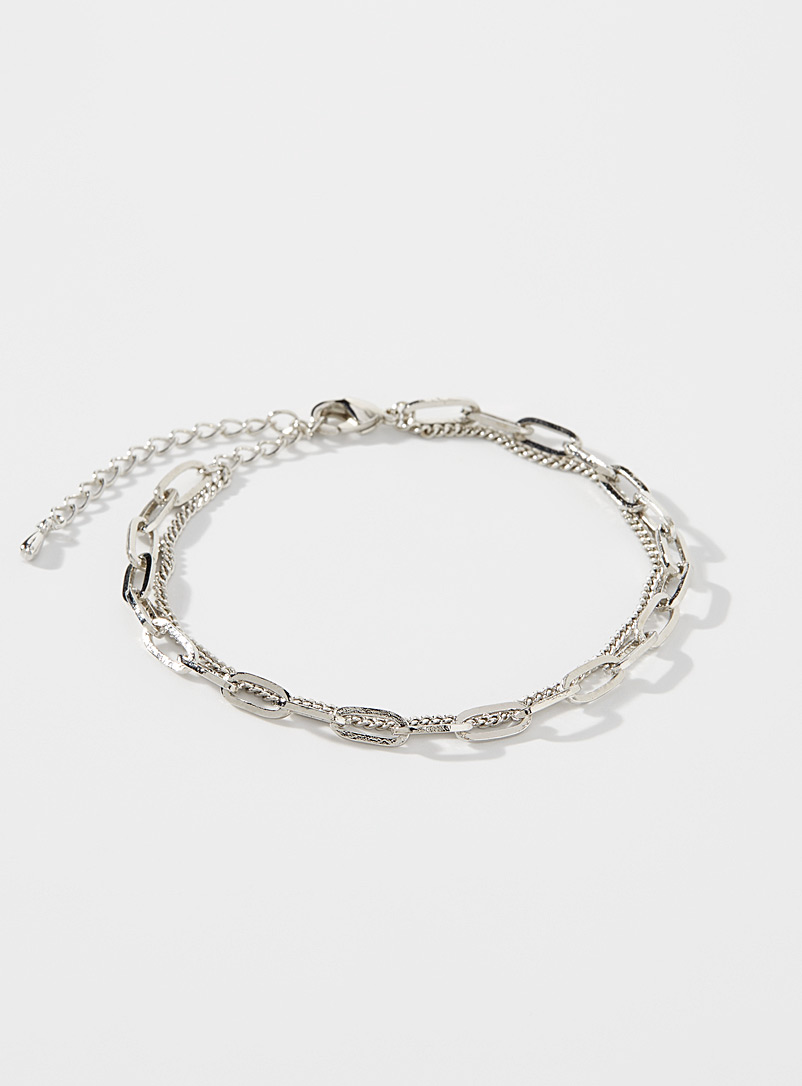 Simons Silver Golden multi-strand bracelet for women