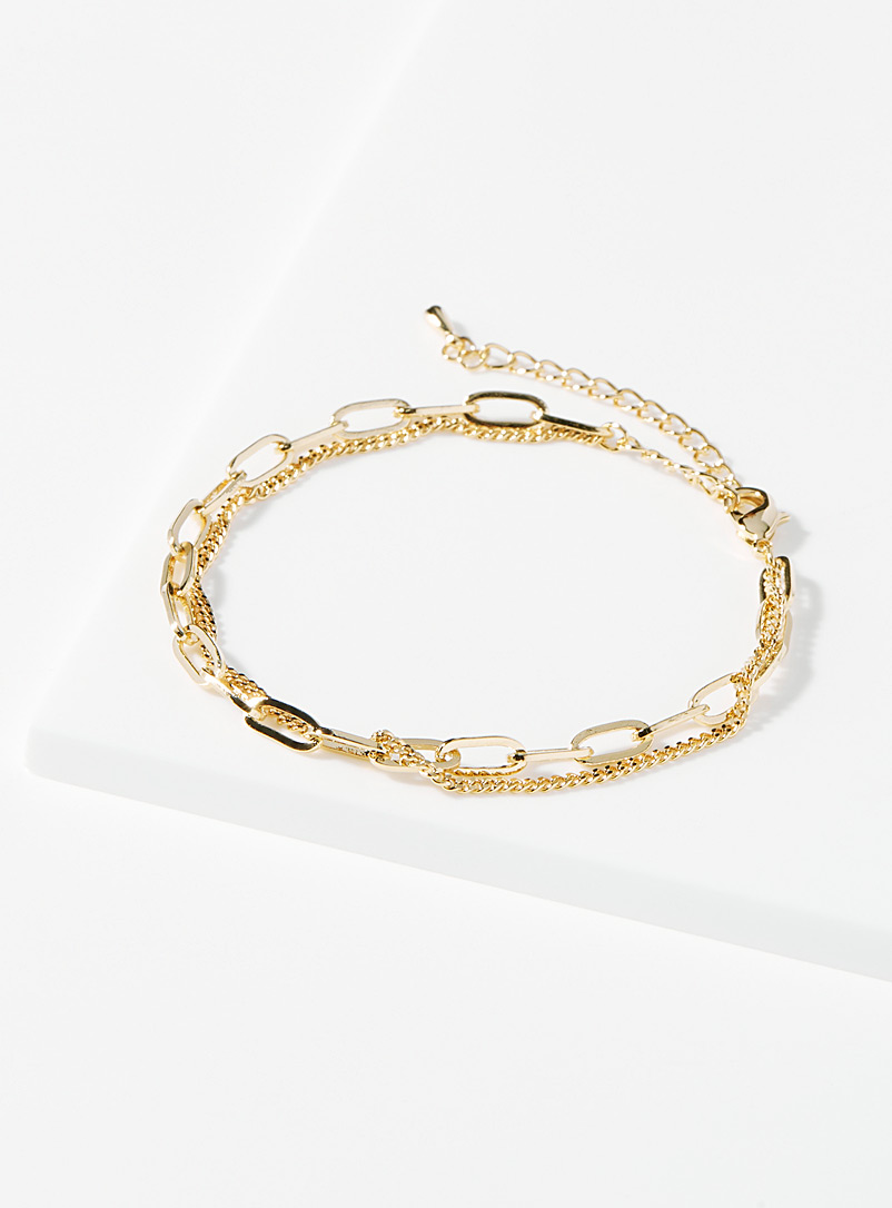 Simons: Le bracelet multirang doré Assorti pour femme