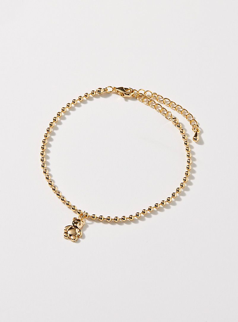 Simons Assorted Golden teddy bear bracelet for women