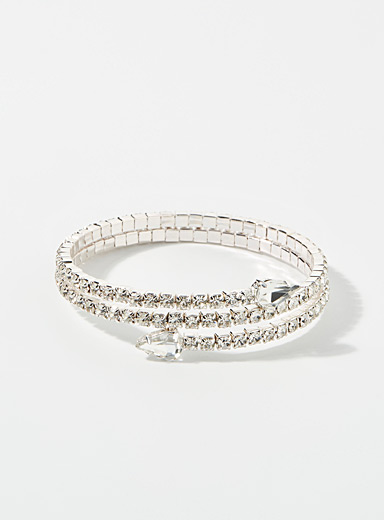 Small crystal coiled bracelet