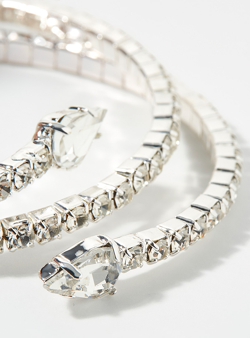 Simons: Le bracelet enroul&eacute; petits cristaux Argent pour femme