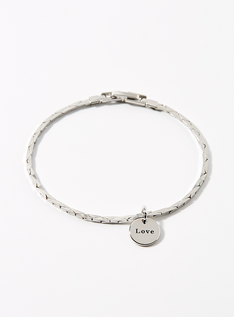 Simons: Le bracelet breloque Love Argent pour femme