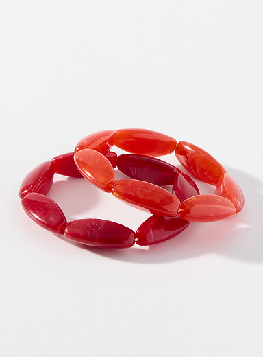 Les bracelets pierres teintes vibrantes Ensemble de 2