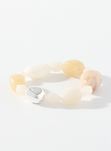Le bracelet grandes pierres teintes claires