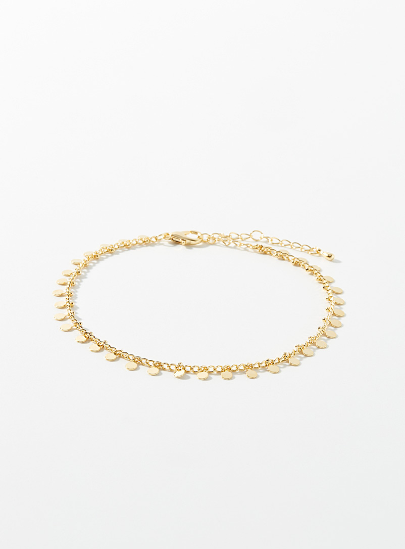 Simons Assorted Golden disc ankle chain for women