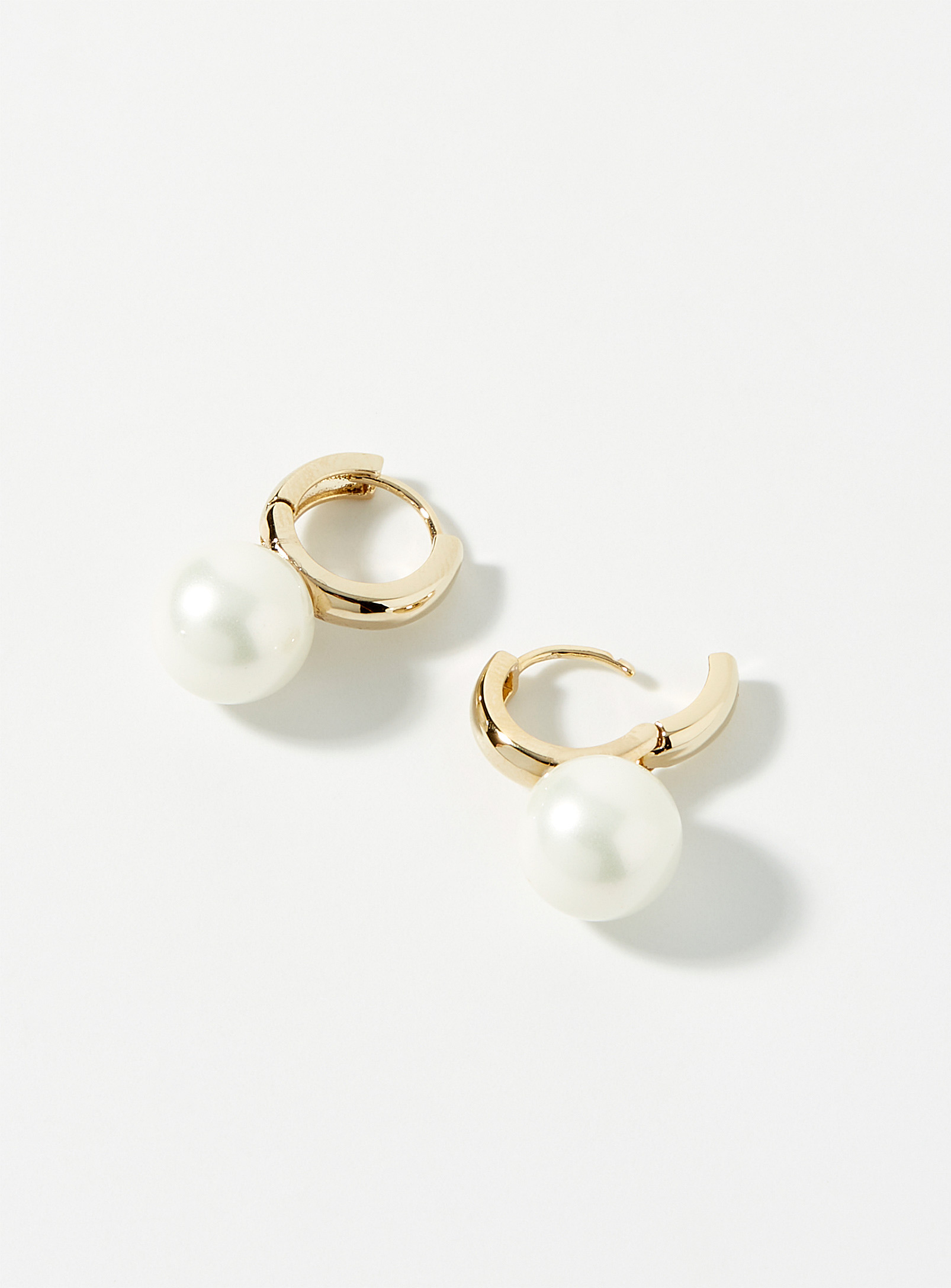 Simons - Women's Freshwater pearl Hoop Earrings