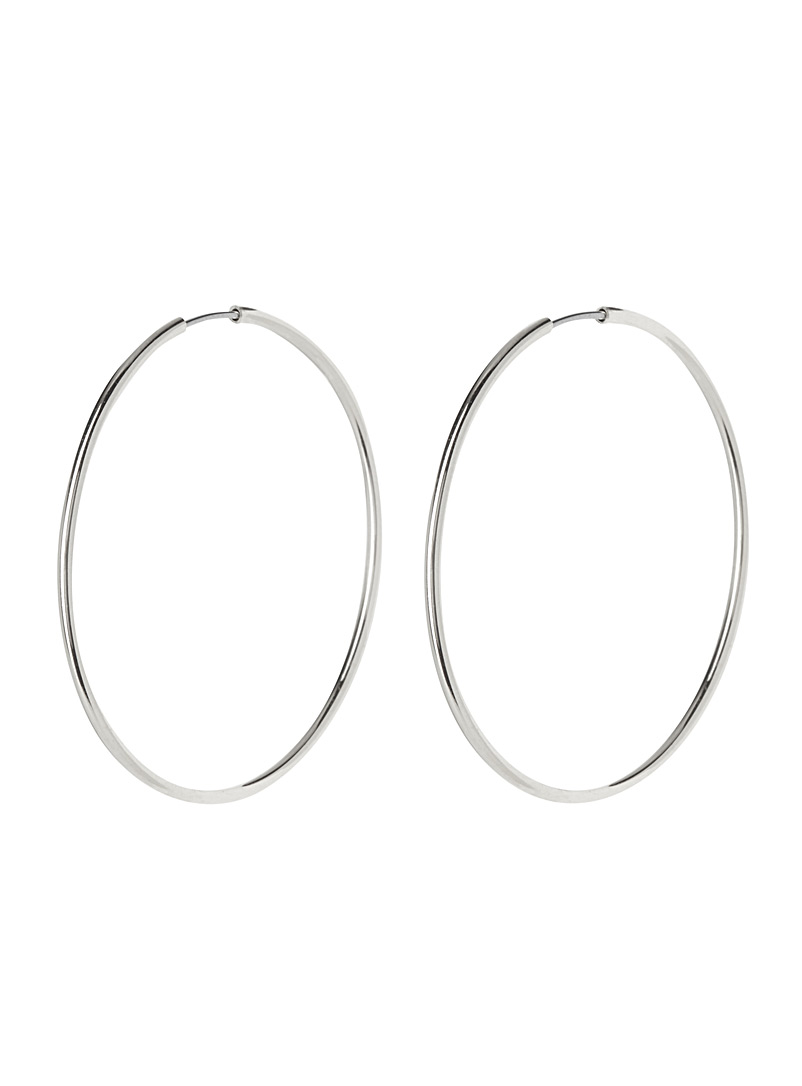 Metallic hoop earrings product image (primary)