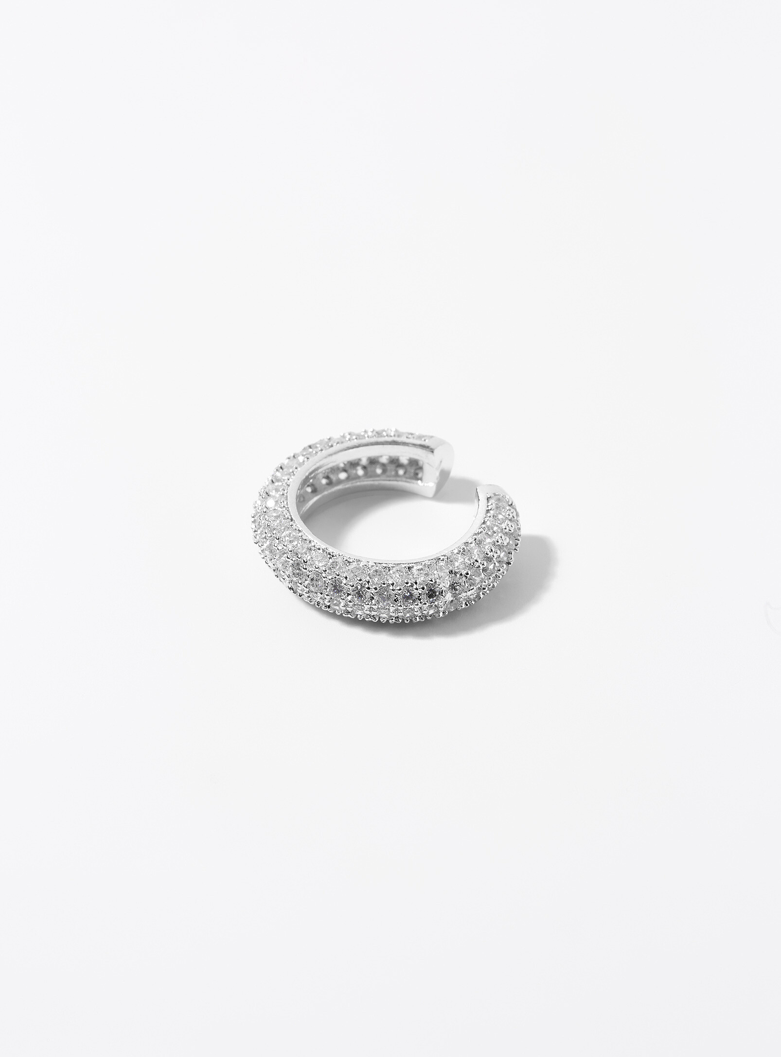 Simons - Shimmery zircon ear cuff (Women, Grey, ONE SIZE)