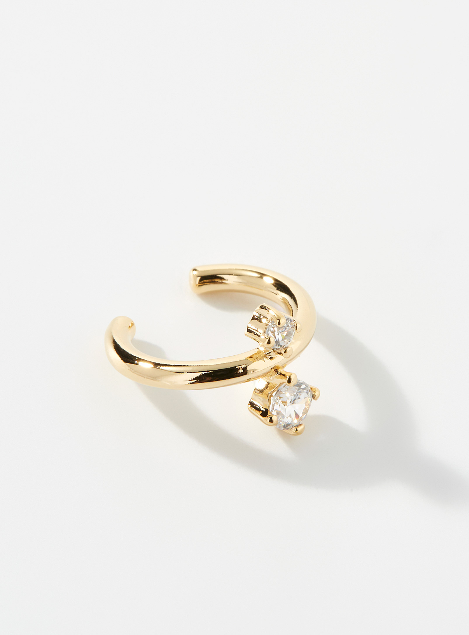 Simon's Small Crystal Ear Cuff In Patterned Yellow