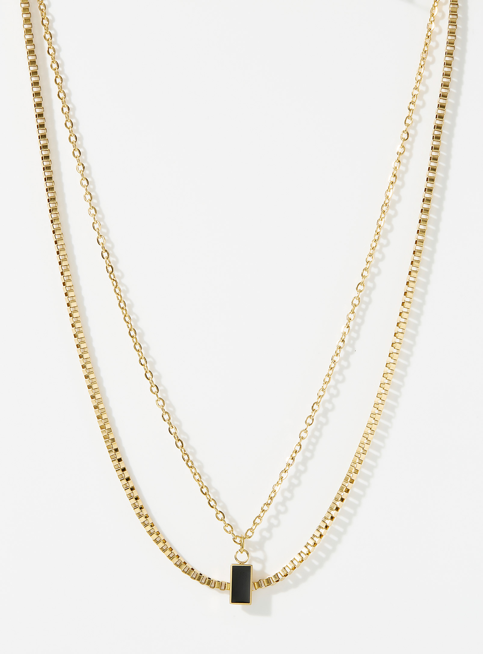 Le 31 Black Medallion Double-chain Necklace In Assorted