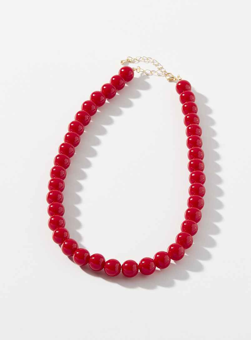 XL red-bead necklace product image (primary)