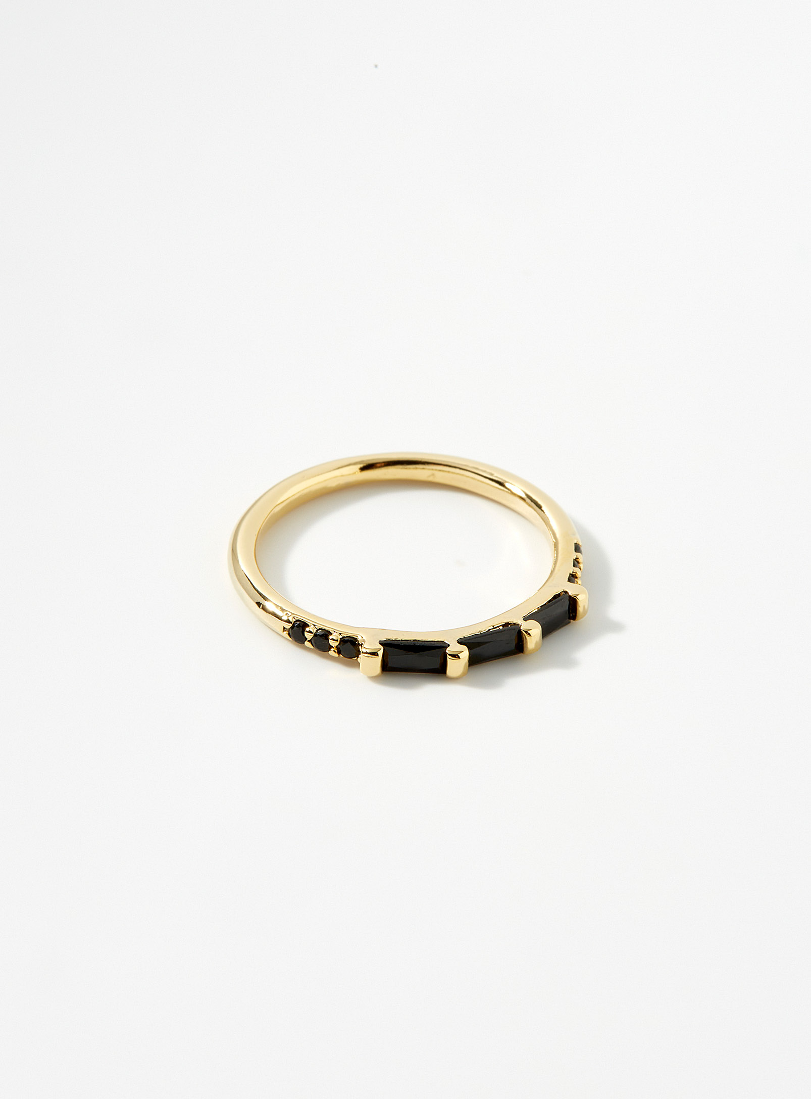 Simons - Women's Black stone golden ring