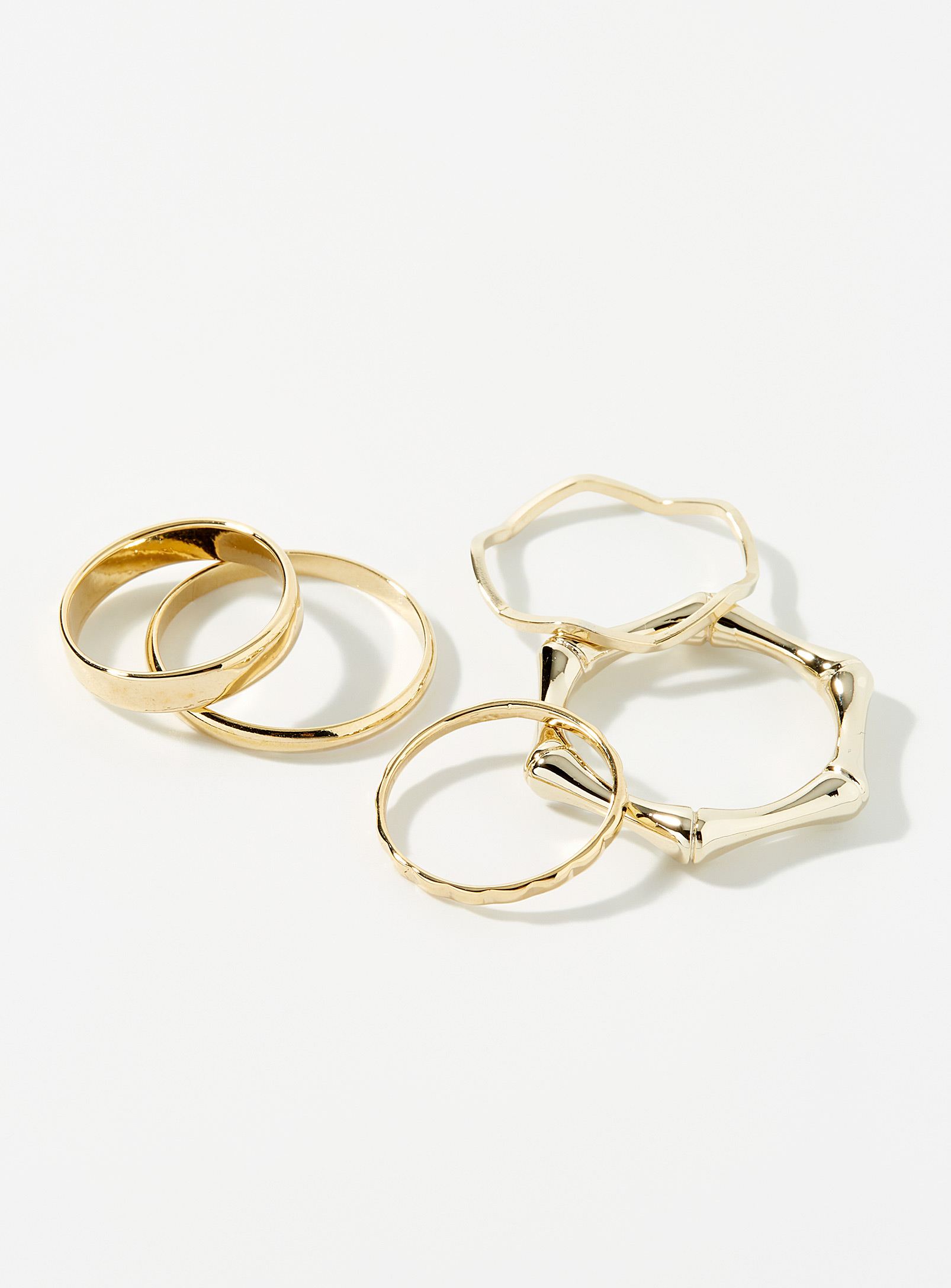 Simons - Women's Thin golden rings Set of 5