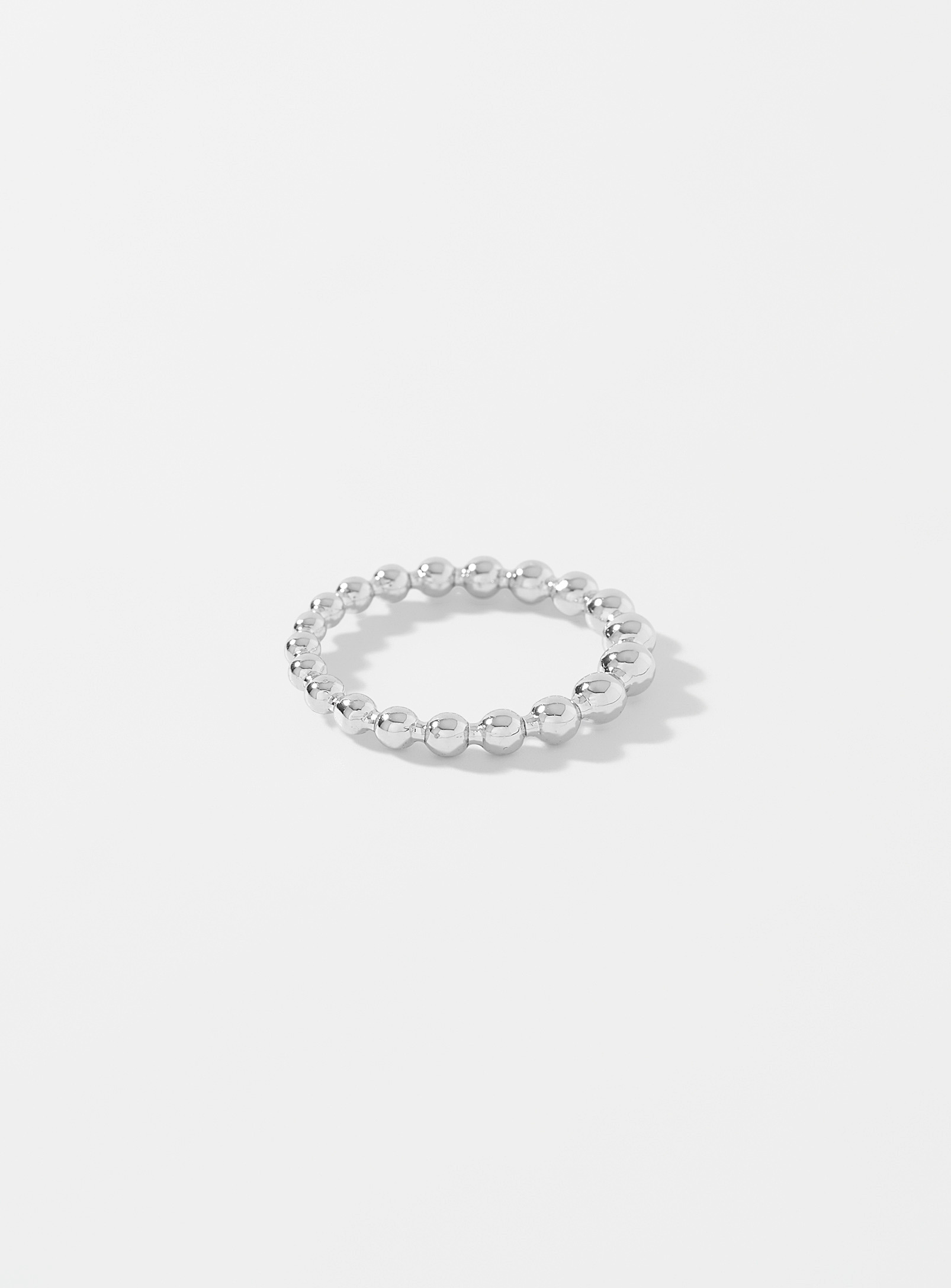 Simon's Metallic Bead Ring In Silver