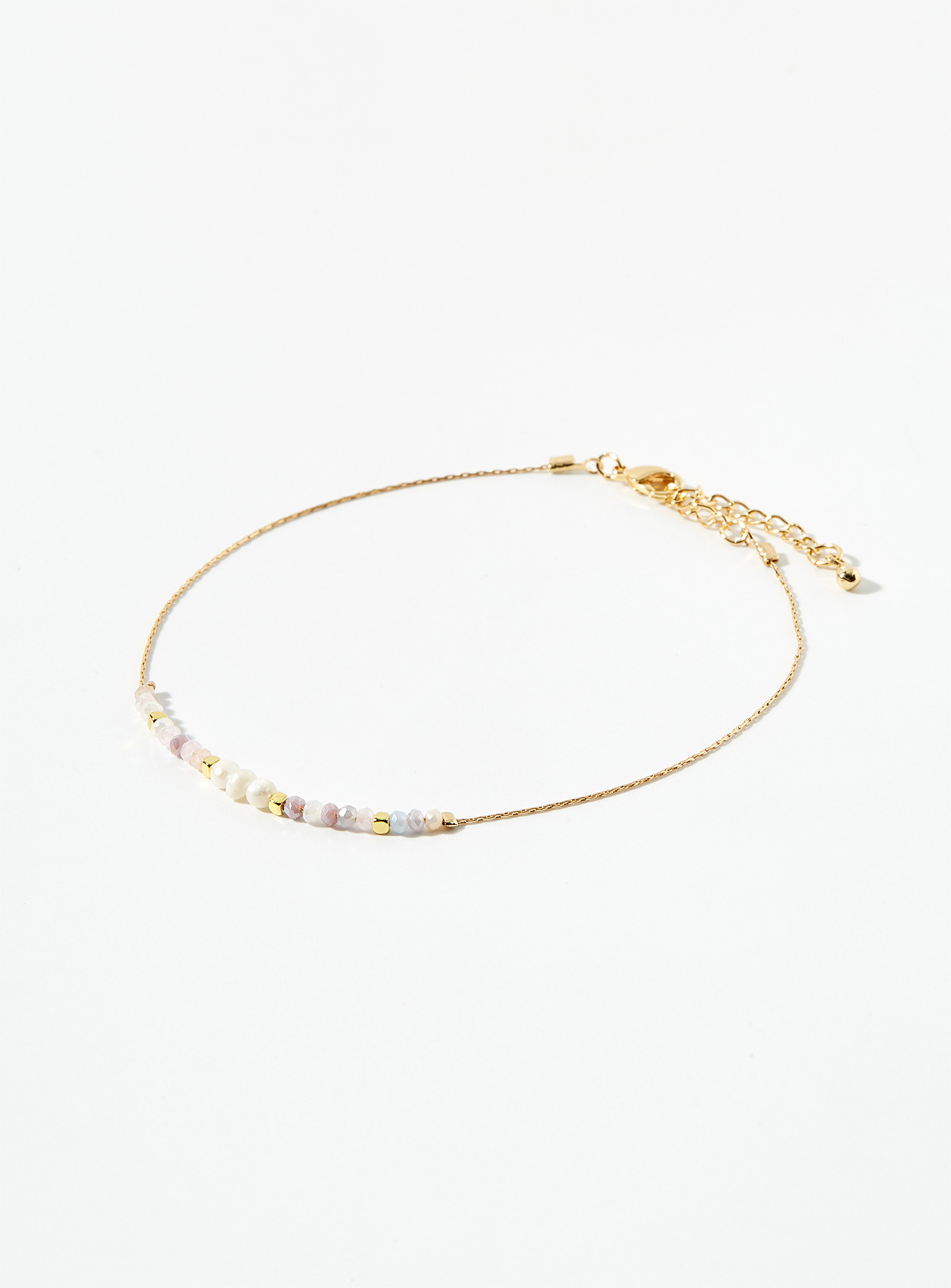 Simon's Summer Anklet In Patterned Ecru