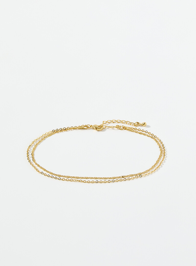 Gold Double Ankle Chain