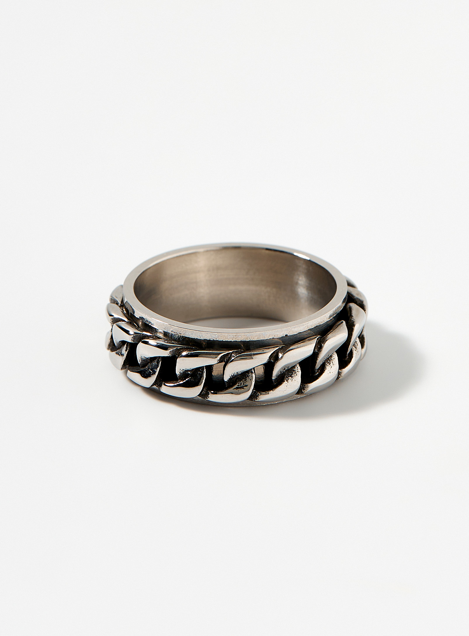 Le 31 Silvery Chain Ring In Metallic
