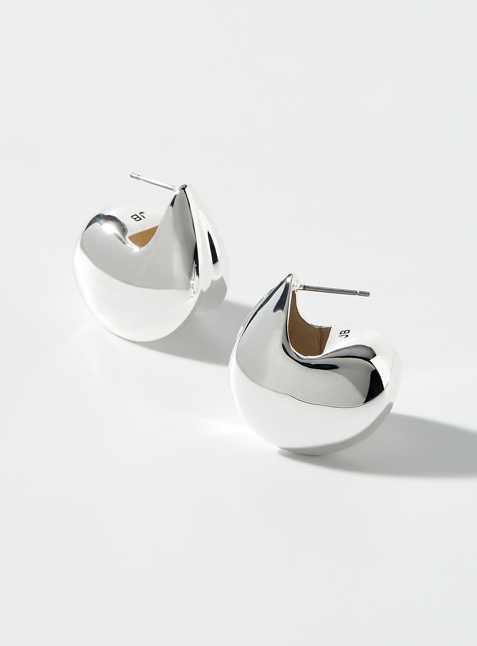 Jenny Bird Solid Sculptural Hoops In Silver