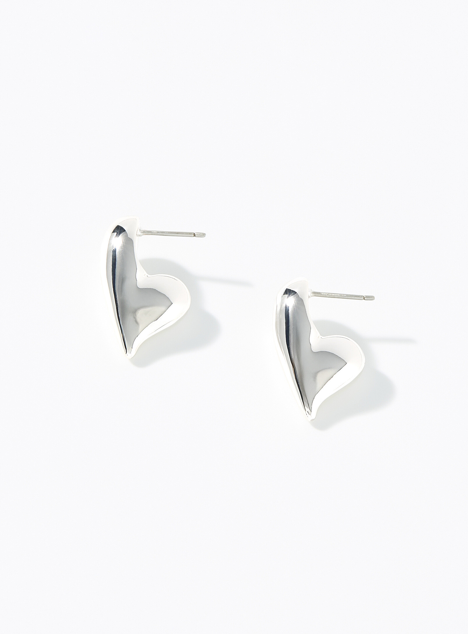 Jenny Bird - Domed heart earrings (Women, Grey, ONE SIZE)