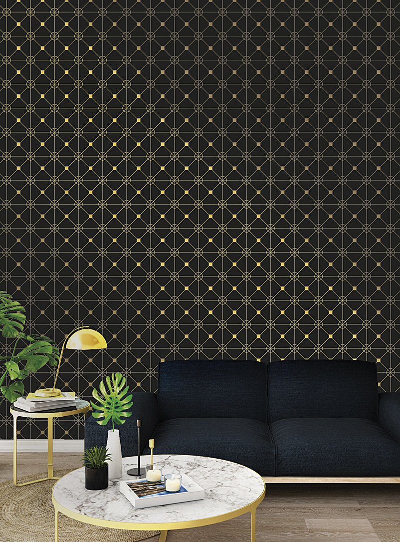 Turquoise Palace + Tempaper Patterned Black Zodiac self-adhesive wallpaper strip 2.5 square meters