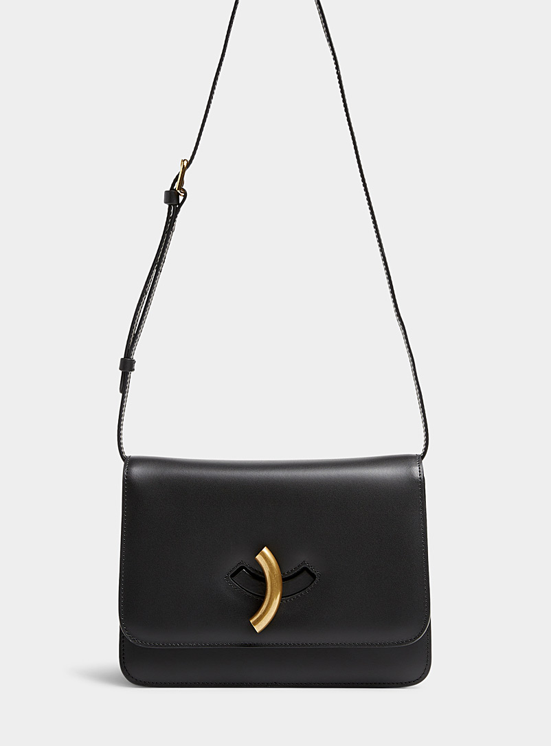 Little Liffner Black Maccheroni leather flap bag for women