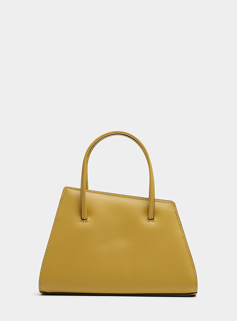 Little Liffner Medium Yellow Topstitched angular mini bag for women