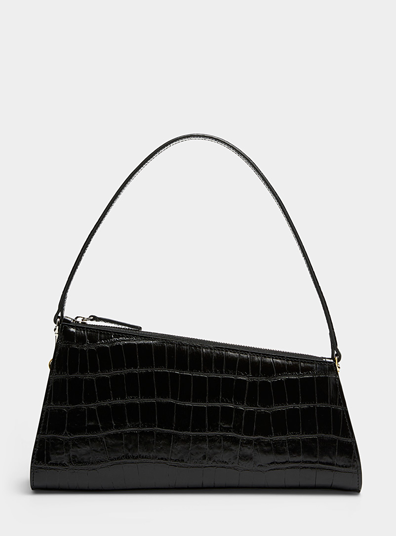 Little Liffner Black Angular leather baguette bag for women