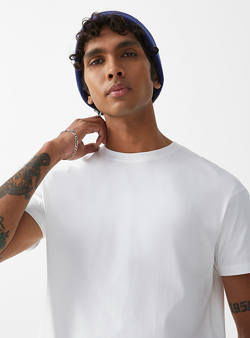 Djab: Le t-shirt allongé DJAB 101 Blanc pour homme