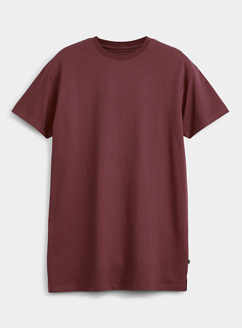 Djab: Le t-shirt allongé DJAB 101 Rouge pâle pour homme