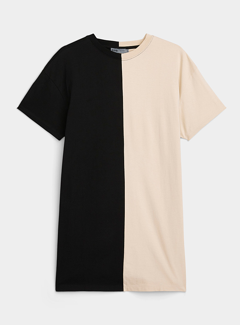 Djab Black Split longline T-shirt for men