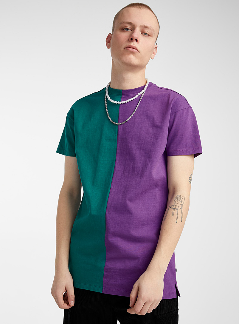 Djab Teal Split longline T-shirt for men