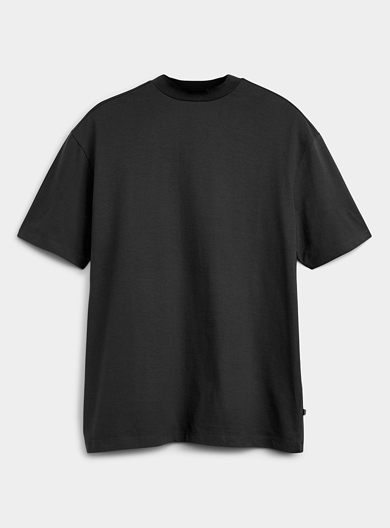 Djab: Le t-shirt carré col montant DJAB 101 Noir pour homme