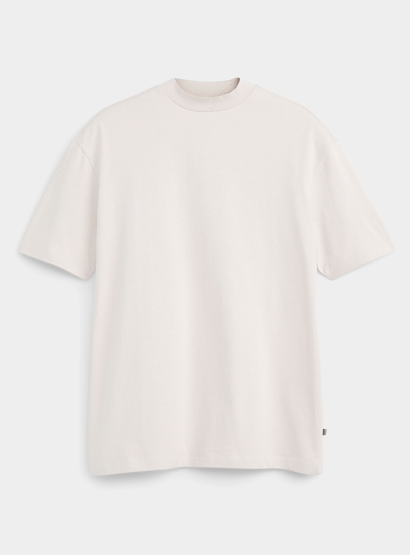 Djab: Le t-shirt carré col montant DJAB 101 Beige crème pour homme
