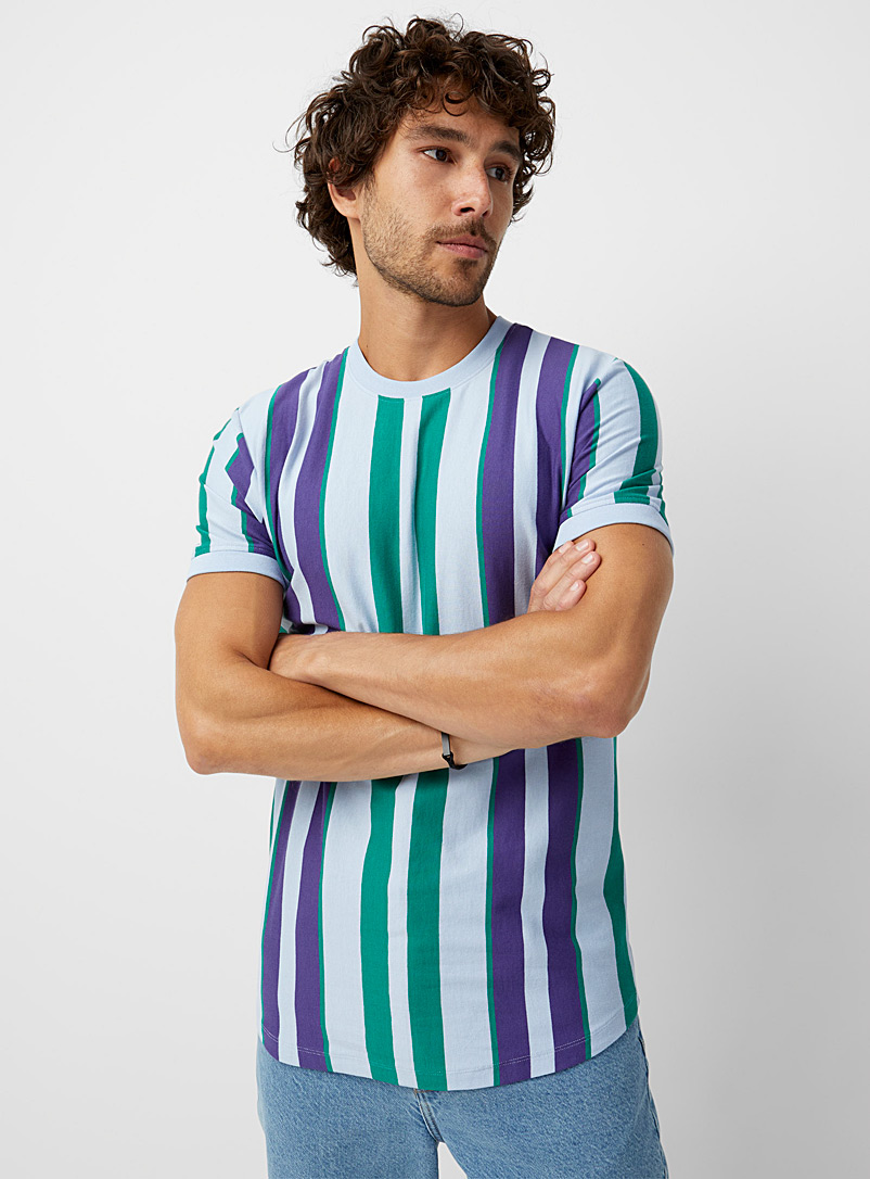 Tommy Jeans - T-shirt à rayures verticales - Bleu marine Tommy Jeans - T-shirt à rayures verticales - Bleu marine