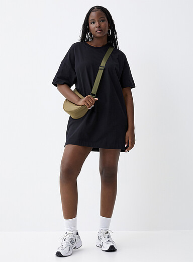 h&m fitted t shirt dress Women's Light blue Oversized T-shirt Dress