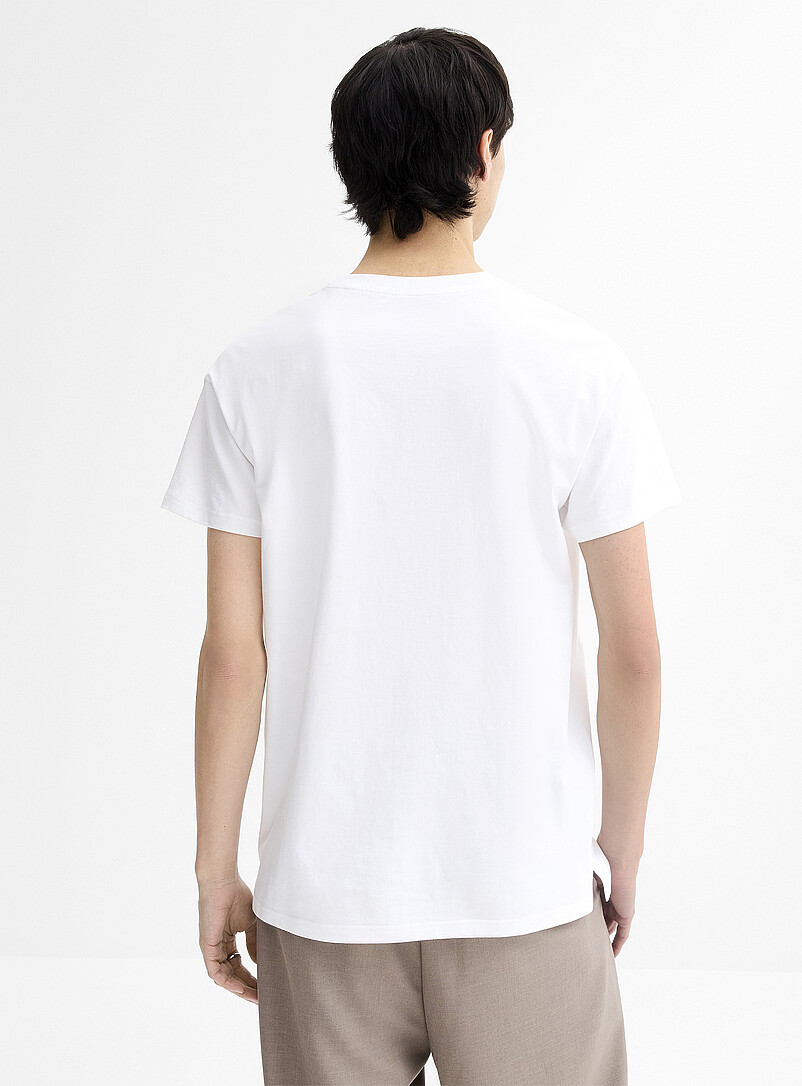 Djab White Crew-neck straight T-shirt DJAB 101 <b>Longline fit</b> for men