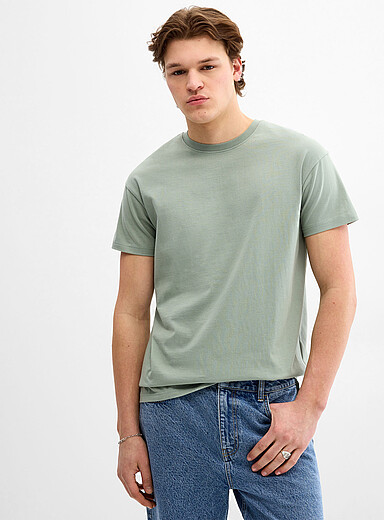 Djab Assorted Green Crew-neck straight T-shirt DJAB 101 <b>Longline fit</b> for men