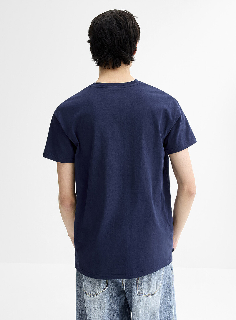 Djab White Crew-neck straight T-shirt DJAB 101 <b>Longline fit</b> for men