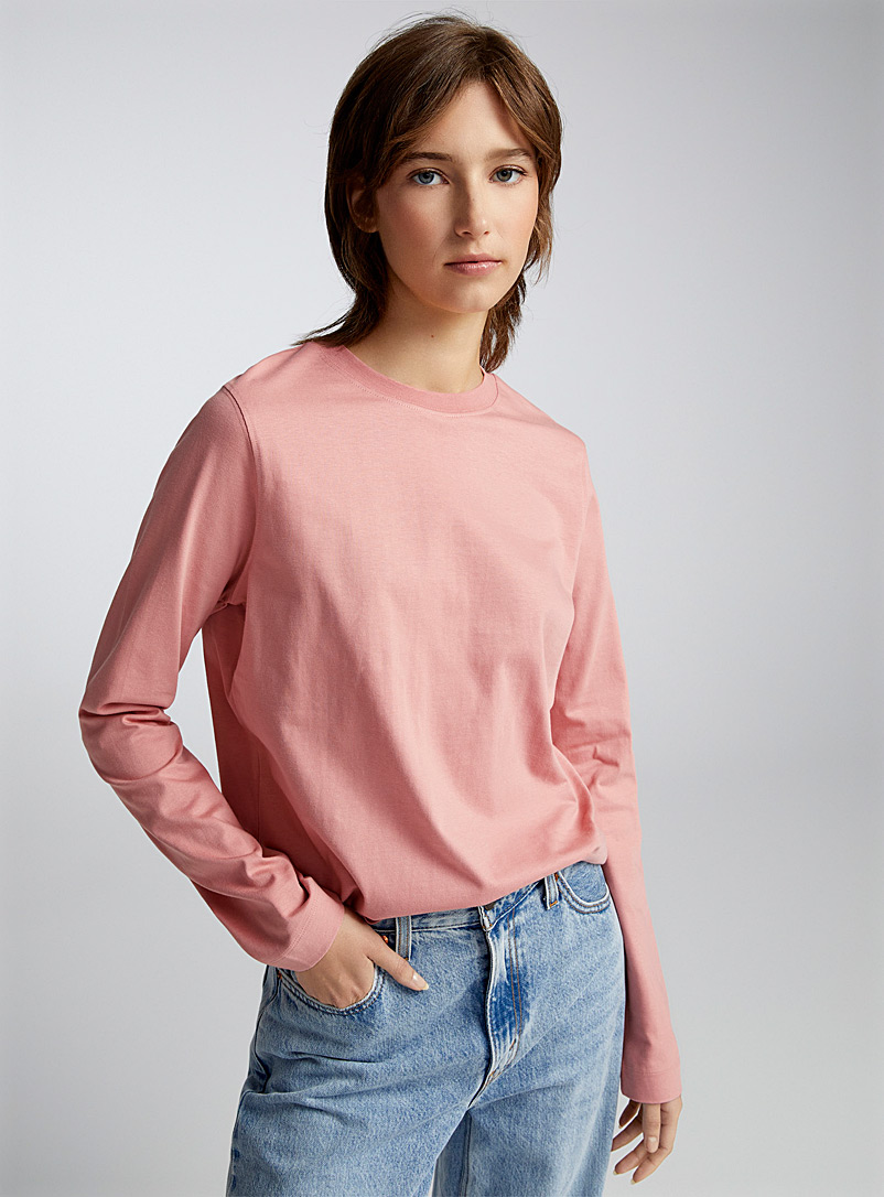 Twik Dusky Pink Straight-fit thick jersey crew-neck tee for women