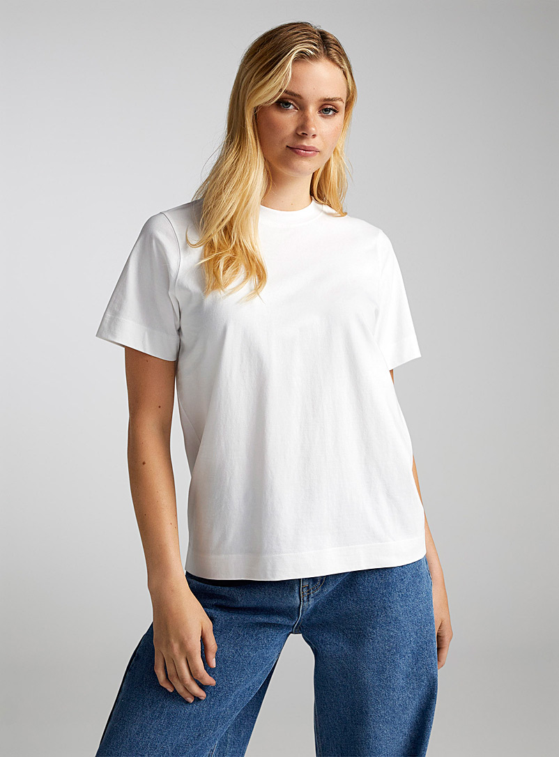 Twik: Le t-shirt ample carré Blanc pour femme