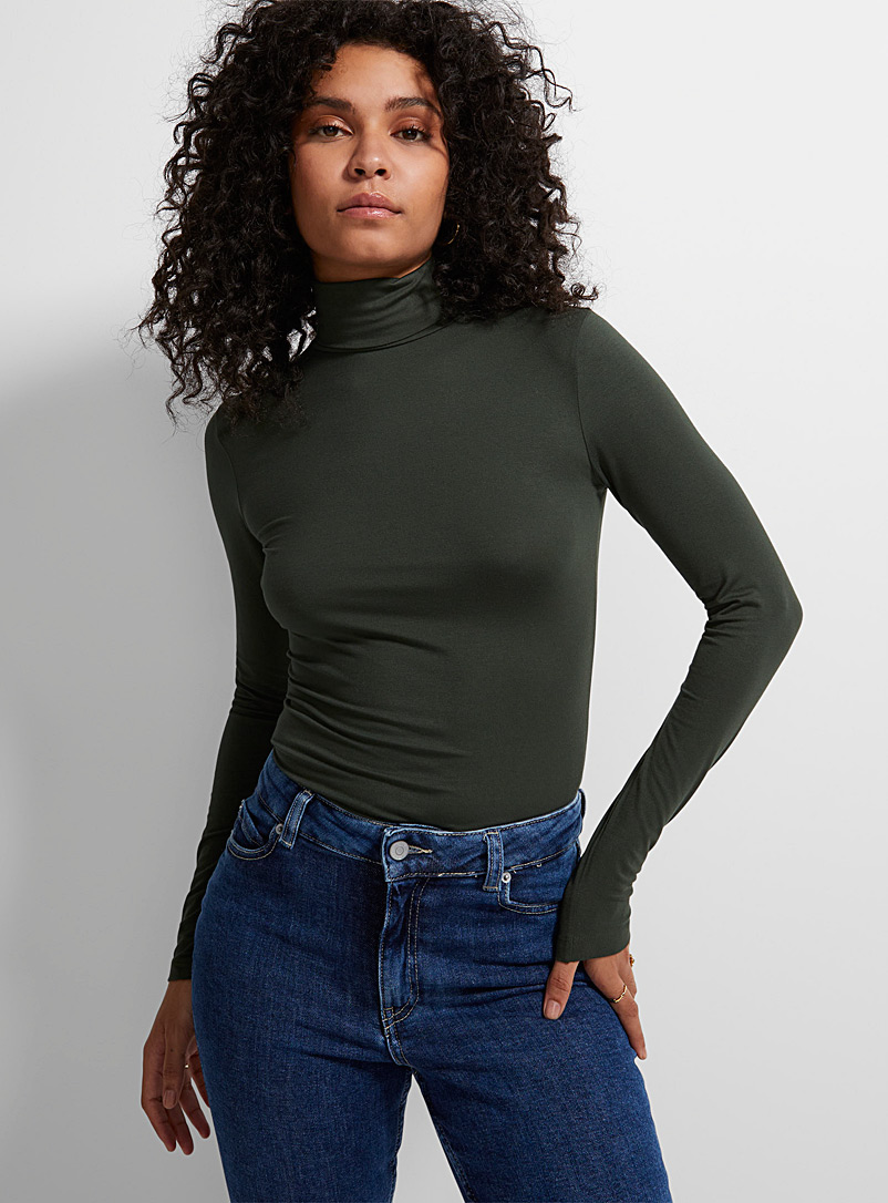 Icône Green Turtleneck fitted T-shirt for women