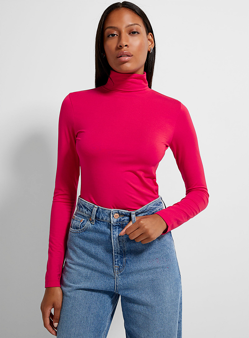 Icône Medium Pink Turtleneck fitted T-shirt for women