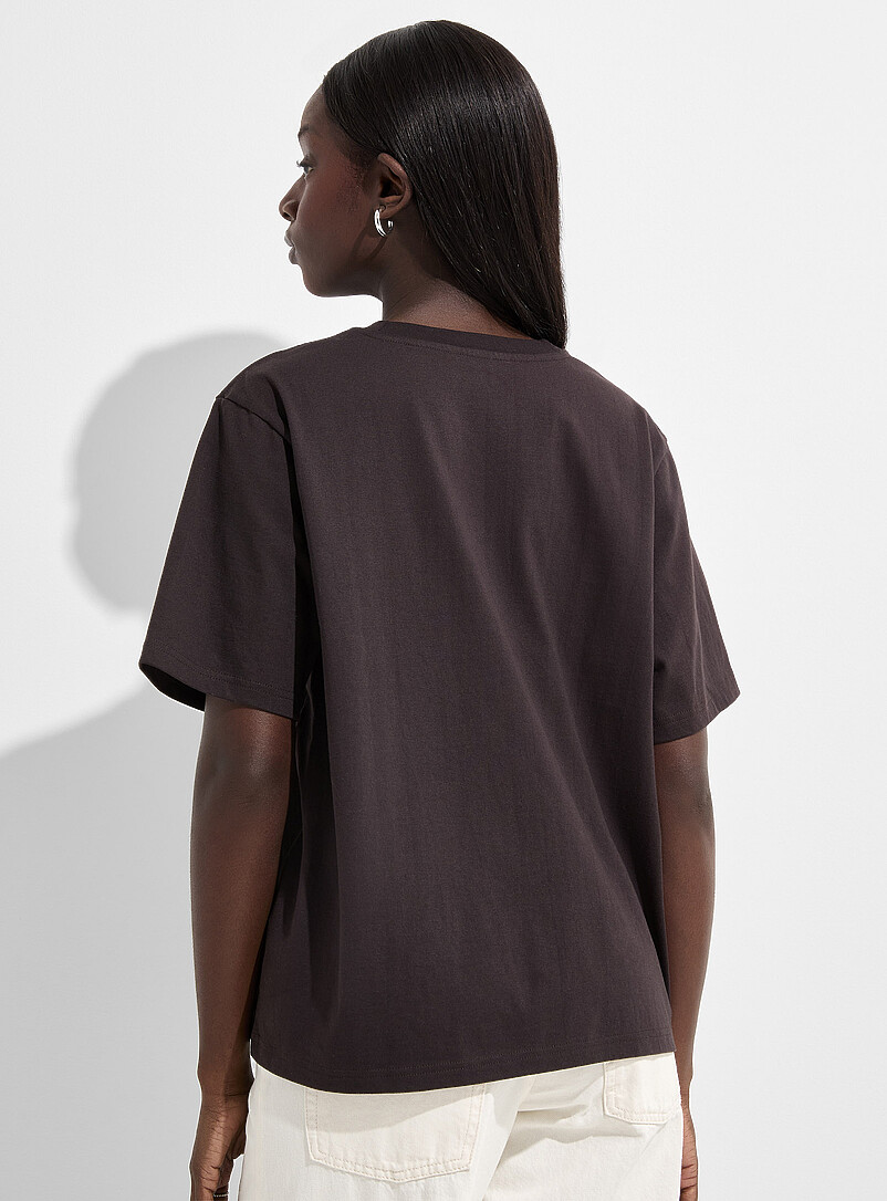 Ic&ocirc;ne White Organic cotton loose boxy-fit T-shirt for women