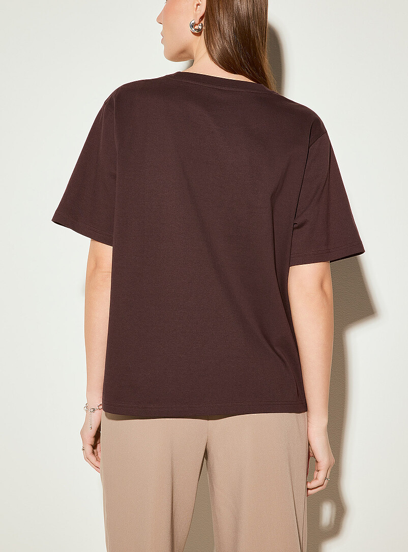 Ic&ocirc;ne White Organic cotton loose boxy-fit T-shirt for women