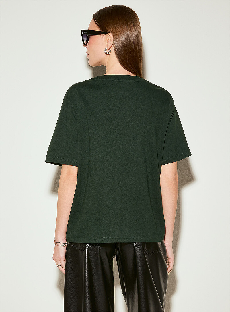 Ic&ocirc;ne White Organic cotton loose boxy-fit T-shirt for women