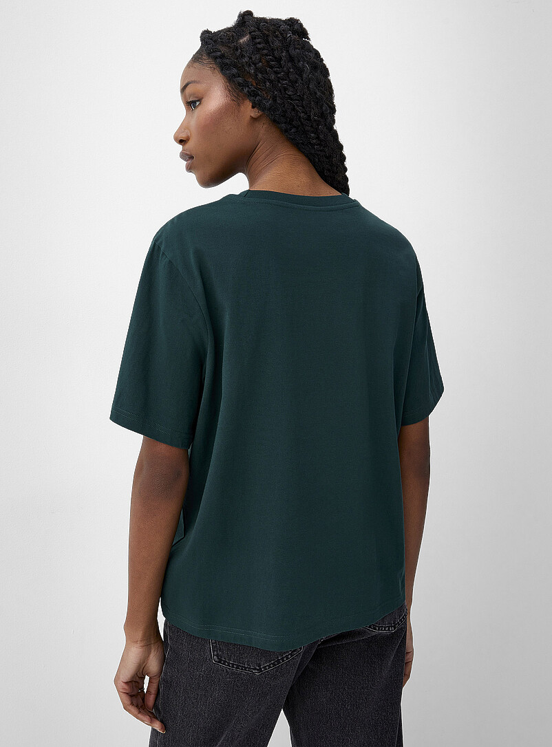 Ic&ocirc;ne: Le t-shirt carr&eacute; ample coton bio Noir pour femme
