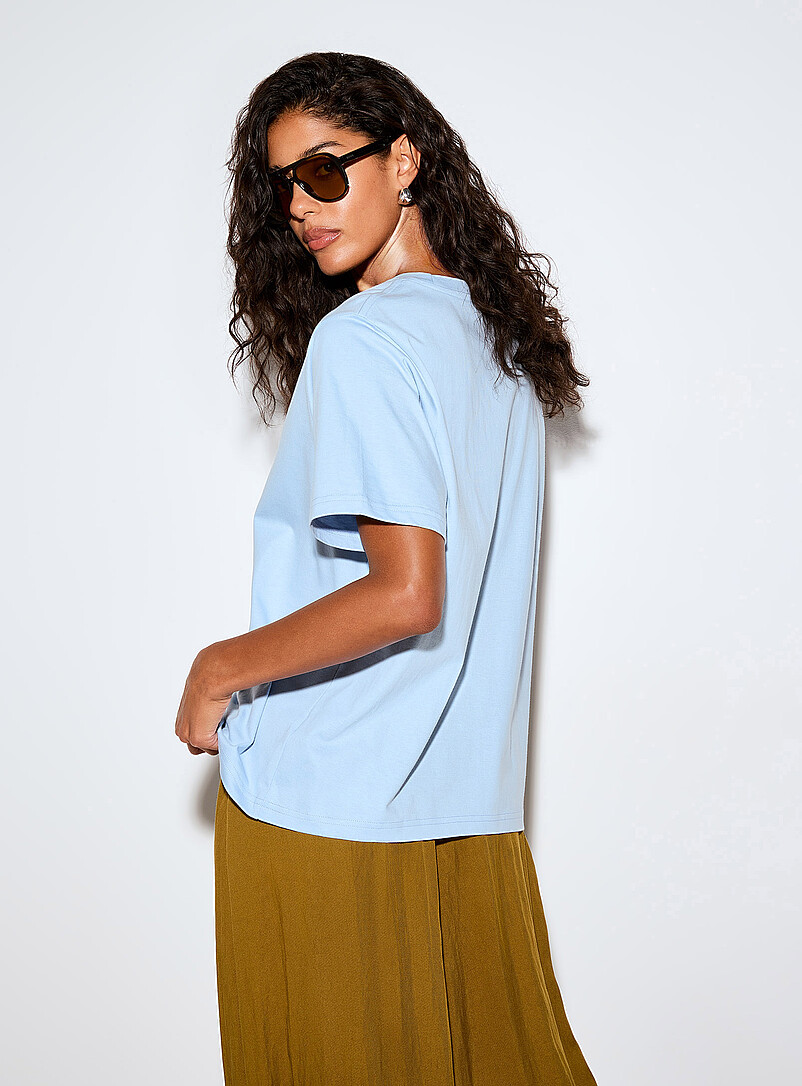 Ic&ocirc;ne: Le t-shirt carr&eacute; ample imprim&eacute; d&eacute;cor&eacute; Blanc cass&eacute; pour femme