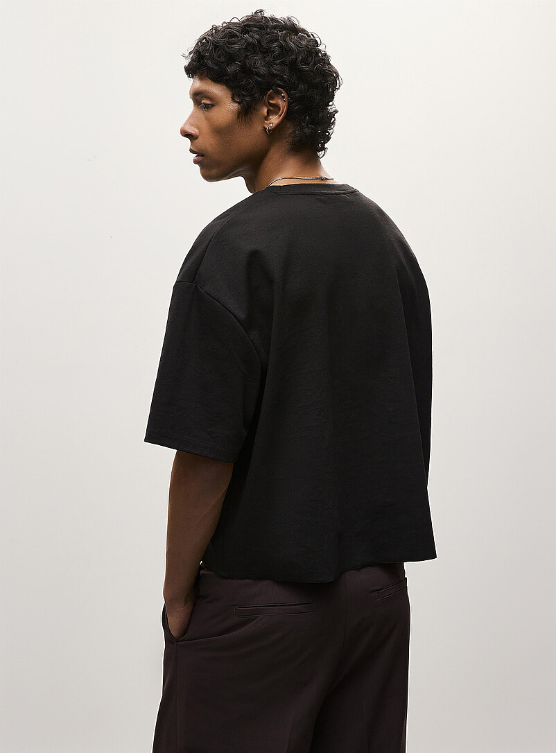 Djab Baby Blue Cropped solid T-shirt <b>Oversized fit</b> for men