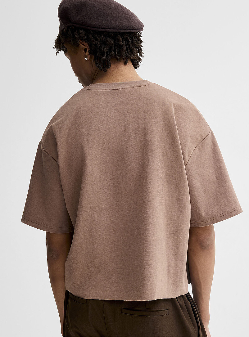 Djab Baby Blue Cropped solid T-shirt <b>Oversized fit</b> for men