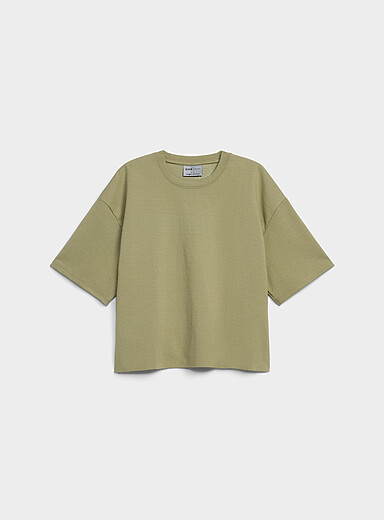 Solid cropped T-shirt <b>Oversized fit</b>